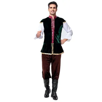 Немска бира костюм на Октоберфест, мъжки костюм от Епохата на Възраждането, средновековен костюм, за възрастни, разпределена на традиционния бирен фестивал