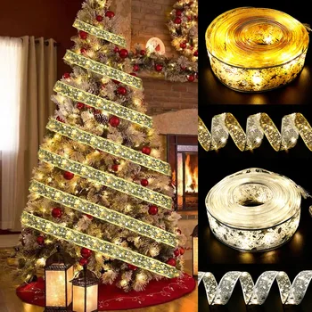 1 M 2 M 5 M led лента страхотна светлина Празнична украса за коледната елха за външно осветление Коледни подаръци Декор за сватбени партита осветителни Тела
