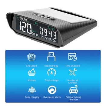 X100 Автомобилен GPS Цифров Многофункционален Слънчев USB Авто Централен Дисплей Скоростомер Общият Пробег на Височина Превишена скорост Аларма НОВ