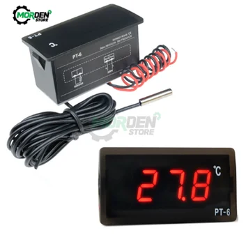 PT-6 Цифров автомобилен термометър за измерване на температурата на ac 220 В Автомобил дигитален термометър с 2 м НПМ сензор -40 ~ 110В