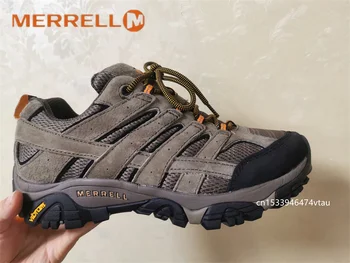 2023 Нова мъжки обувки Merrell, градинска туризъм обувки, амортизирующая устойчива на плъзгане износостойкая дишаща естествена кожа с нисък покрив