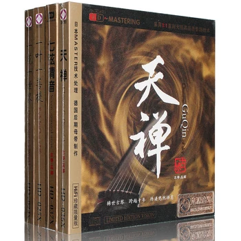 Оригинален компакт-диск с песента на Wu Na Guqin Tianzen / Седем струни Чист звук / Едно цвете и Един свят на будистката музика на CD