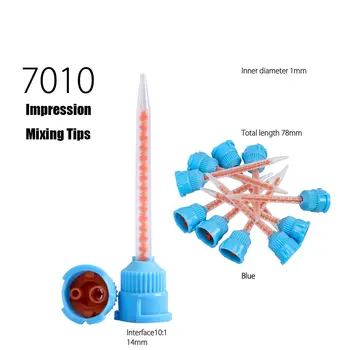 50шт за еднократна употреба дюзи за смесване на най-хвърля на зъбите Тръба за смесване на силиконовата гума филм стоматологичен продукт