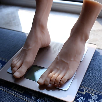 Силиконовата модел за краката, нов мъжки манекен за маникюр, фетиш за крака, обувки за футфетишинга, бижутериен дисплей TGZW40