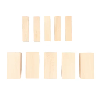 10 Опаковки за рязане на Блокове от липа, Заготовки За Рендосване Начинаещи, Непълни Дървени Блокове, Определени блокове за рязане (5Л + 5 СЕК.)