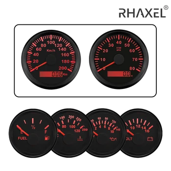 Набор от RAXEL 6 калибровочный GPS за измерване на скоростта от 160 км/ч, оборотомер, обороти в минута, нивото на гориво, температурата на водата. Волтметър налягане на маслото на 12 В за състезателен камион RV