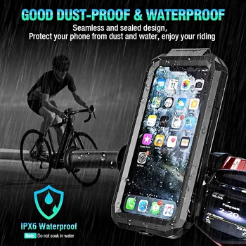 Водоустойчив калъф за носене на Велосипед, Мотоциклет титуляр за телефон за смартфон 4,7-6,8 см скоба против разклащане на притежателя сензорен екран