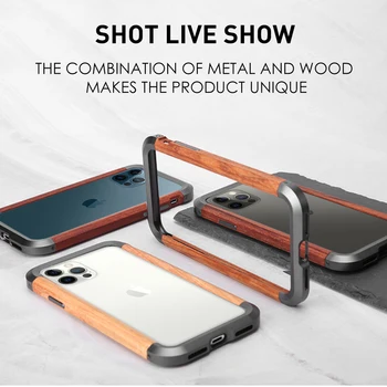Горещ Метален Калъф За Фотоапарат NaturalWod За iPhone 12 Mini 12Pro Max 11 Pro XS XR 7 8 Алуминиев Защитен Калъф За Безжично Зареждане