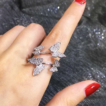 Huitan, открити пръстени с животни, летяща пеперуда, романтичен подарък за рожден ден за приятелка, злато/rose gold/silver цвят, достъпни пръстен midi