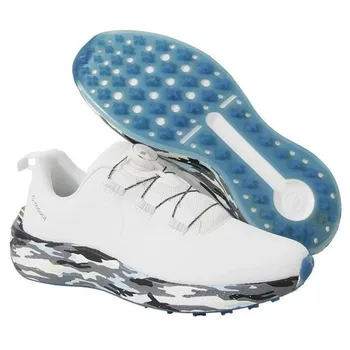 Популярните мъжки обувки за голф, бели спортни обувки за мъже, нескользящие мъжки маратонки за тренировка на голф, мъжки спортни обувки, от естествена кожа, размер 39-45