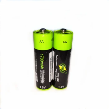 2 бр./лот ZNTER AA Батерия от 1,5 AA 1700 mah, USB Зареждане на литиево-йонна Батерия Bateria 