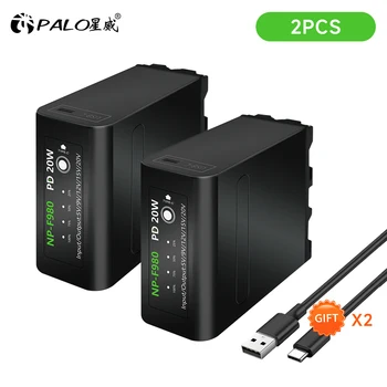 PALO 2 елемента 10800 ма NP-F980 NP-F970 NPF960 NPF970 Батерия с USB изход за зареждане на Sony PLM-100 CCD-TRV35 MVC-FD91 MC1500C