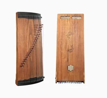 Малък струнен инструмент guzheng 82 см с 21 струной от черно дърво