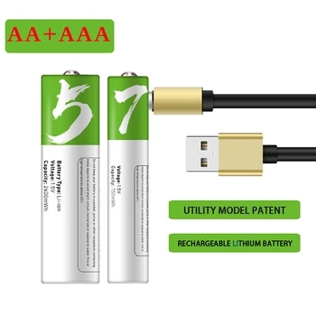 AA2600mAh AAA750mAh Батерия USB Акумулаторна Батерия Литиева Батерия с Висок Капацитет Играчка Акумулаторна Батерия Мишка с Дистанционно Управление