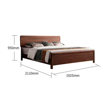 Дървено легло, спалня с двойно легло, таблата от масивно дърво, товароподемност 500 кг, сигурна и здрава конструкция с врезами и шипове 1,8 2